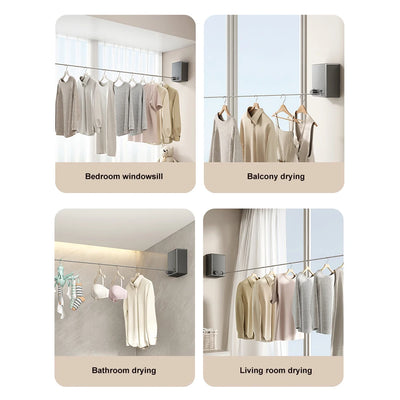 Retractable Clothesline Stainless Space-Saving Clothes Drying Rack